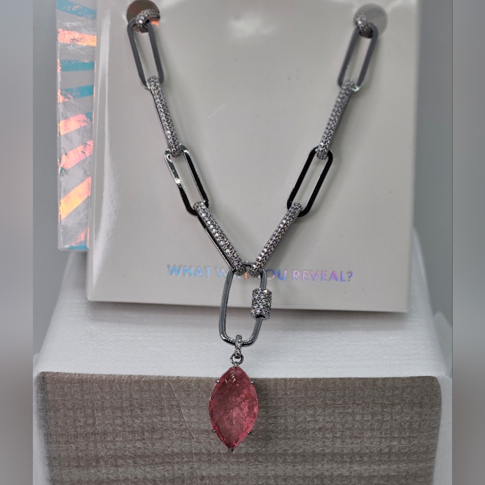 BP Silver and Pink Necklace